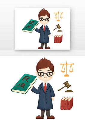 全国律师咨询日手绘卡通元素